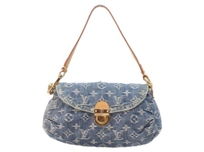 Borsa a tracolla Louis Vuitton Monogram Denim Mini Pleaty Blu