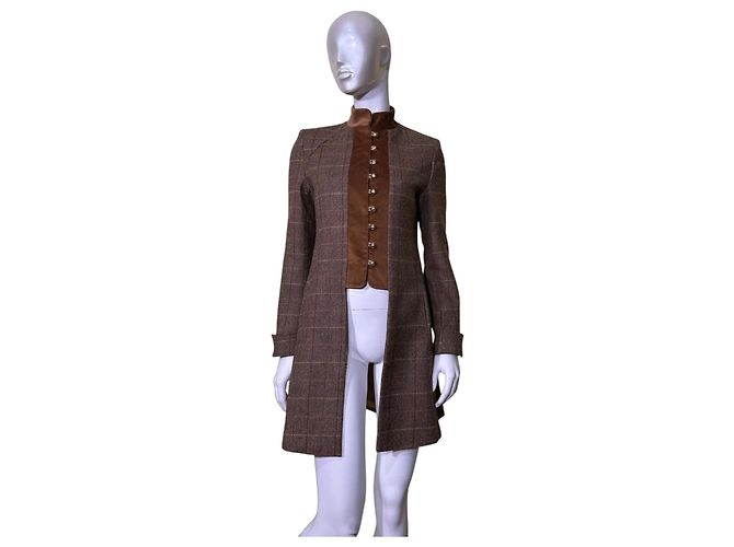 Autre Marque Maria de la Orden Tweed-Jacke Braun mit Samt