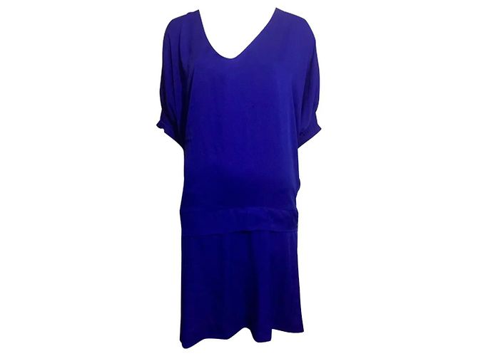 Diane von Furstenberg Vestido Edna de Seda Azul