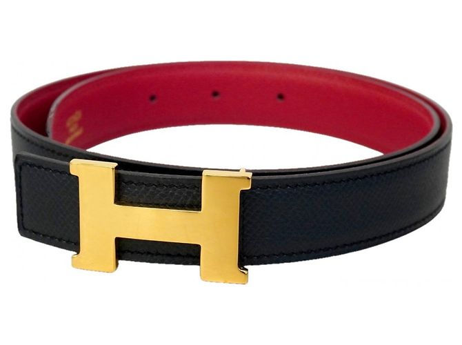 Hermès Hermes Constance Belt in Black Courchevel Leather