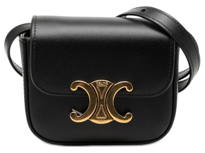 Céline Bolsa transversal Celine Triomphe Mini Claude em couro preto