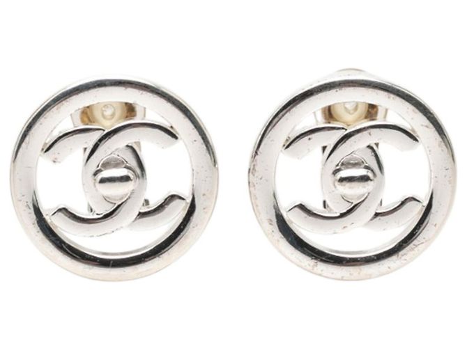 Orecchini vintage Chanel Coco Mark Turnlock Argento