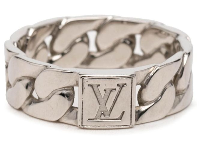 Louis Vuitton Mosaic Chain Ring in Silver Metal Silvery