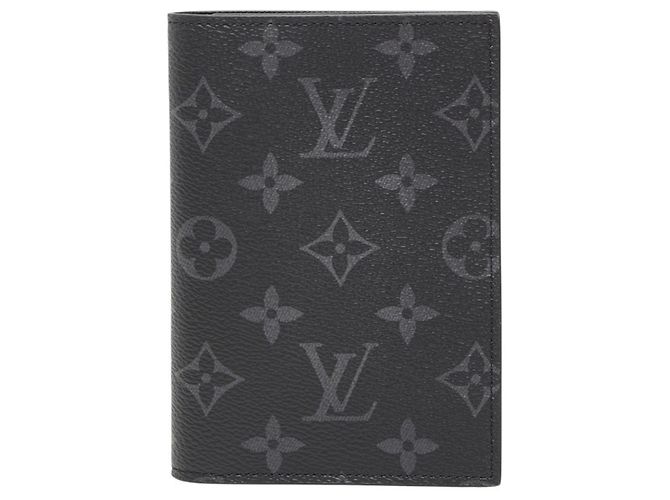 Portapassaporto Louis Vuitton Monogram Eclipse Nero