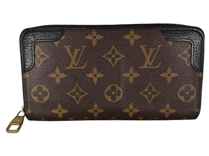 Cartera Zippy en Canvas Monogram Louis Vuitton Castaño Negro