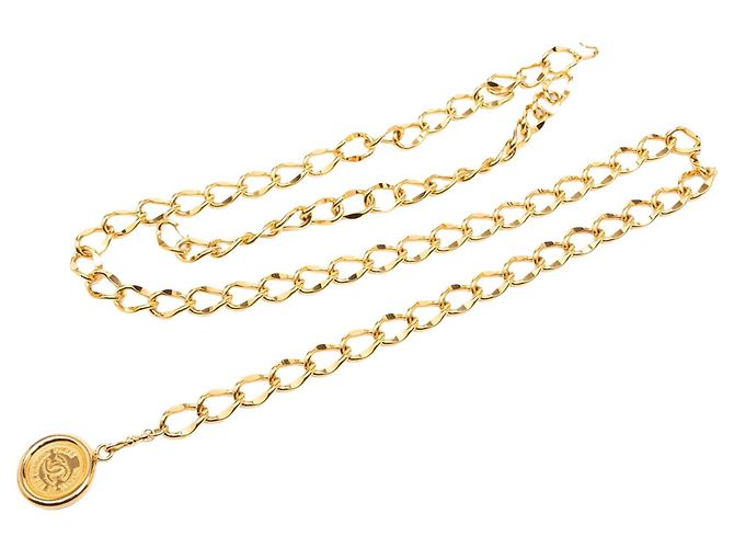 Cintura con catena e medaglione CC placcato oro Chanel Gold D'oro