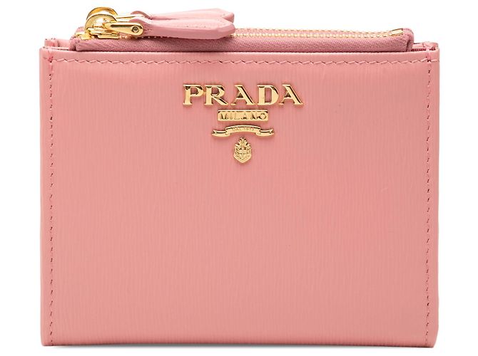 Prada Pink Vitello Move Bifold Wallet