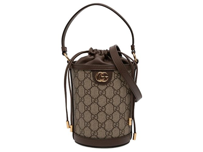 Borsa a secchiello Gucci Beige Mini GG Supreme Ophidia
