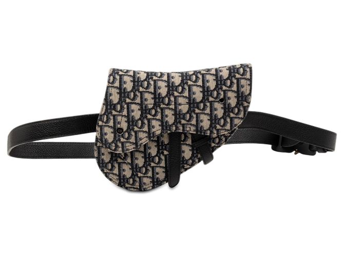 Dior Blue Oblique Canvas Saddle Belt Bag