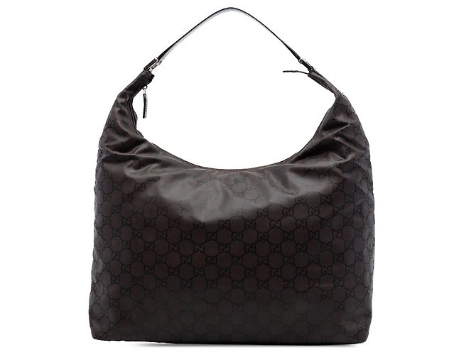 Borsa a tracolla Gucci in nylon GG marrone Marrone scuro
