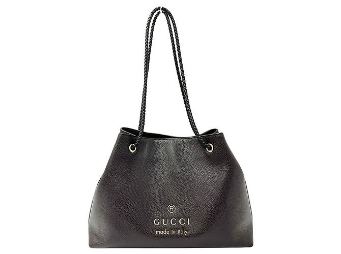 Sac à main en cuir marron foncé Gucci