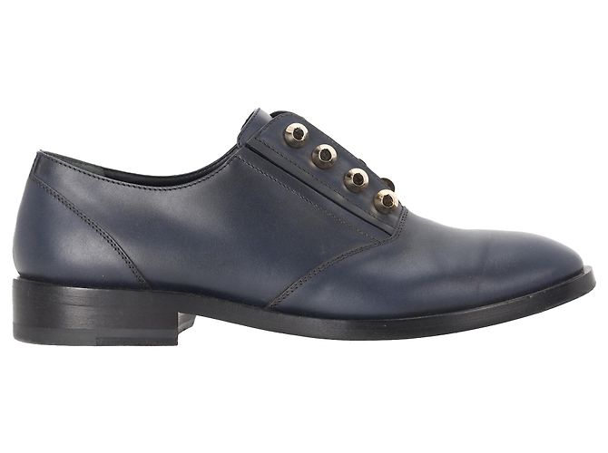Scarpe Derby Balenciaga Studded in pelle blu navy
