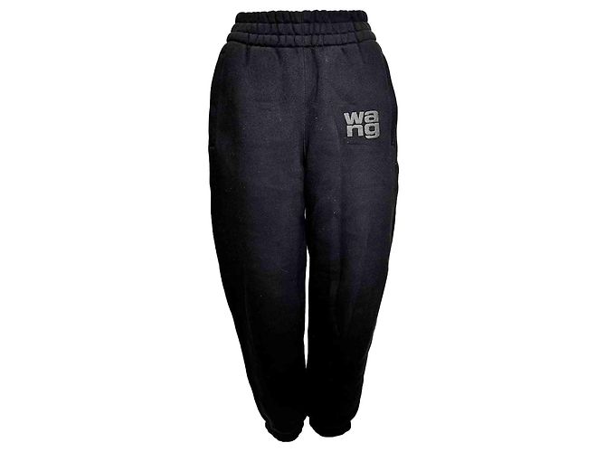 Alexander Wang Logo Jogginghose aus schwarzer Baumwolle