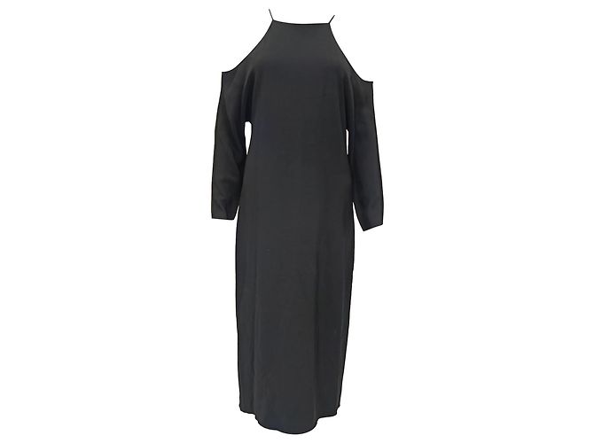 Abito midi con cut-out The Row in viscosa nera Nero