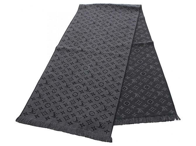 Sciarpa Louis Vuitton Monogram Classic Anthracite Marrone Nero