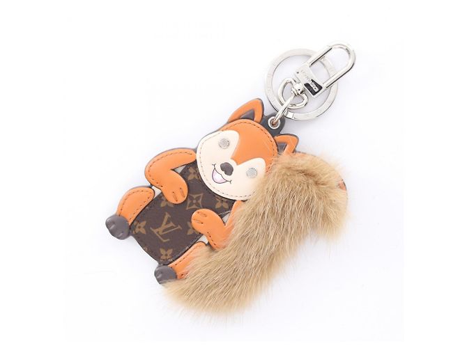 Chaveiro Portefeuille Square Monogram Louis Vuitton Marrom Bege