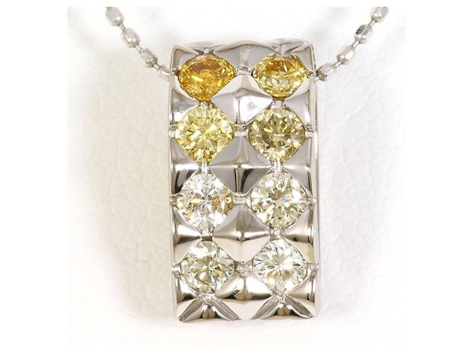 Autre Marque Collana con pendente in oro bianco 18K D'oro