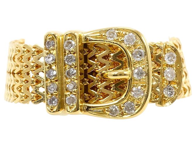 Autre Marque 18K Gelbgold-Ring mit Diamant Golden