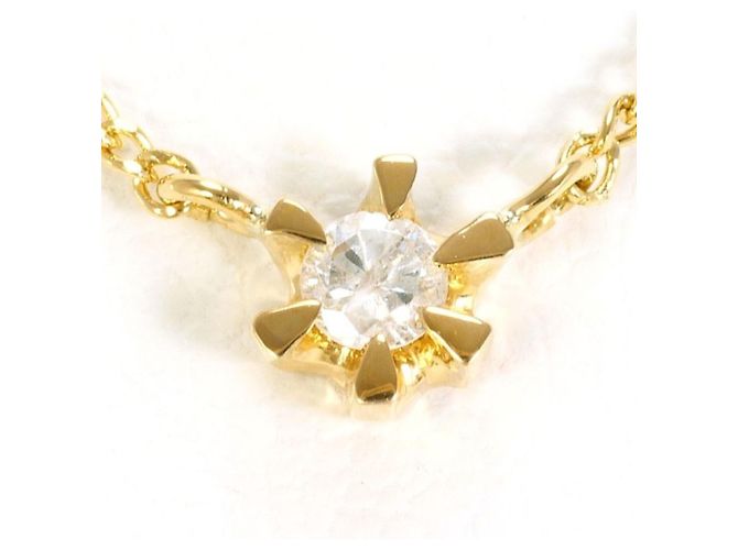 Autre Marque 18K Gelbgoldhalskette mit Diamant Golden