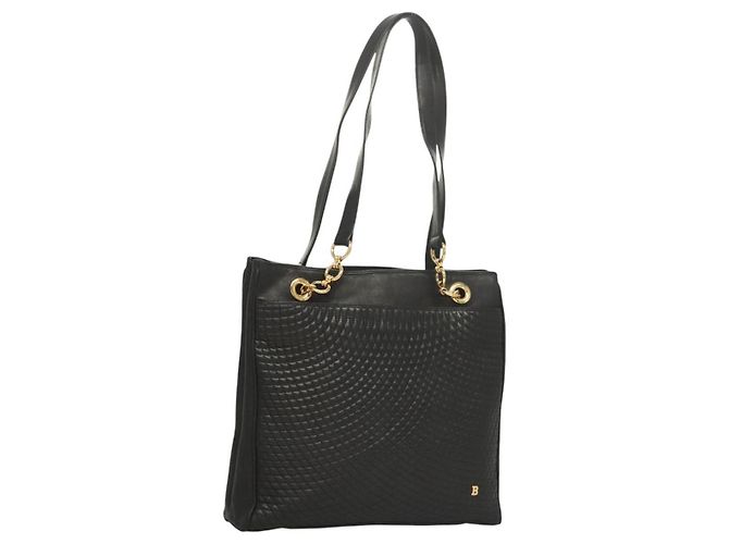 Bally Vintage Quilted Leather Black