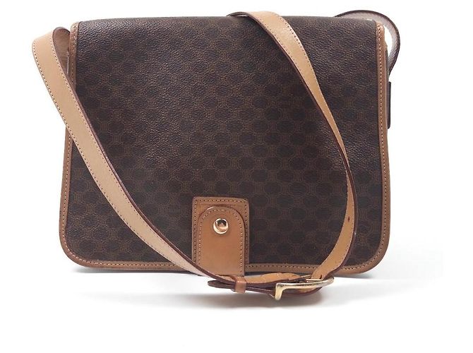 Céline Celine Triomphe Monogram Canvas Shoulder Bag Brown