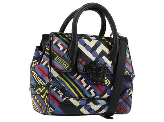 Borsa Gianni Versace in pelle 2way Multicolor Argento Auth ka4419 Multicolore