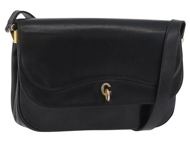 Borsa a Spalla Christian Dior in Pelle Nera e Oro Auth BA12894 Nero D'oro