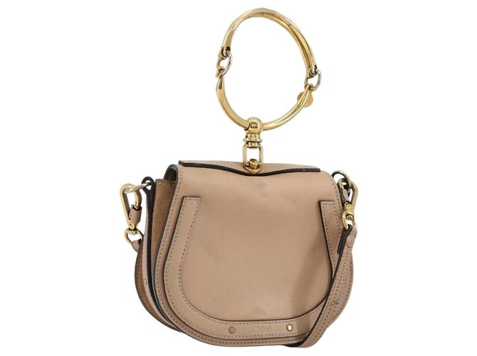 Chloé Bolso Chloe Nile de Cuero 2way Rosa Oro Auth 179908A Dorado
