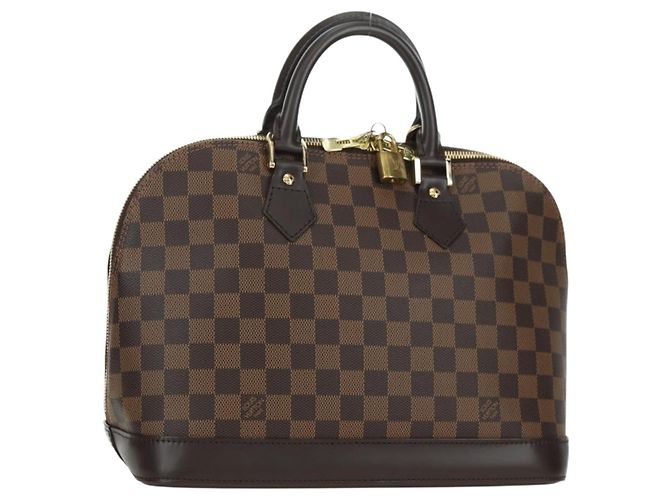 LOUIS VUITTON Borsa Damier Ebene Alma N51131 LV Auth am11651SAV