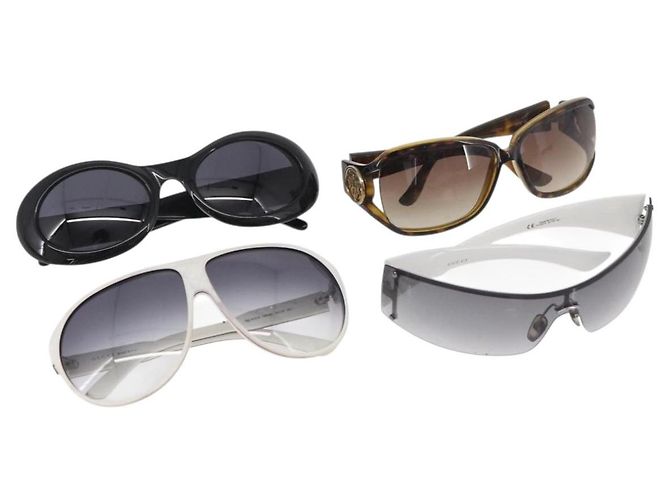 Occhiali da sole GUCCI plastica 4 Set Black White Brown Auth bs35111 Marrone Nero Bianco