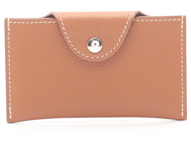 Hermès Hermes Iliade Business Card Holder Brown Golden