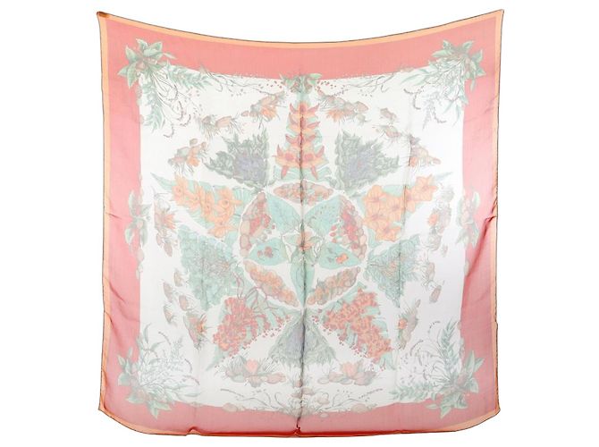 Hermès Sciarpa Hermes Carre 90 Muslin Pythagore Rosso Multicolore