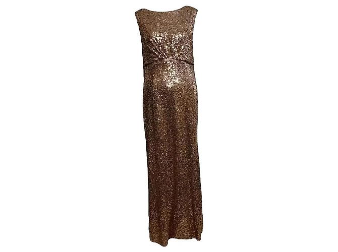 Abito da sera lungo con paillettes Jenny Packham D'oro Bronzo