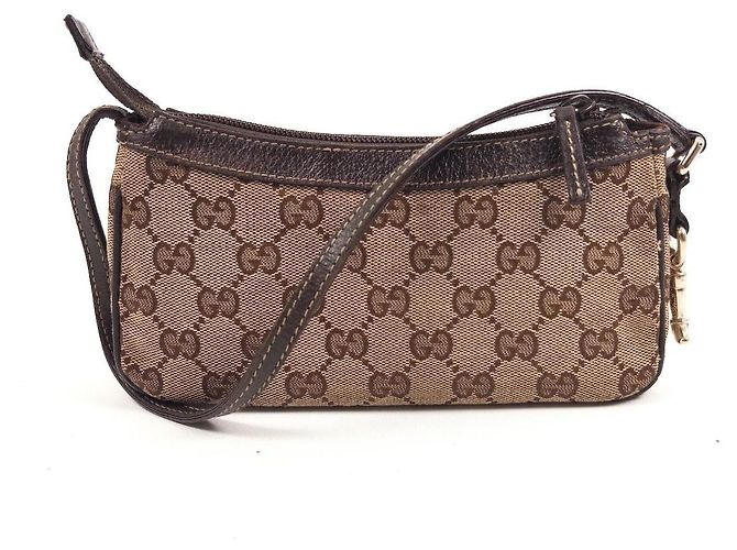 Bolsa de ombro em canvas Monogram Gucci Marrom Monograma