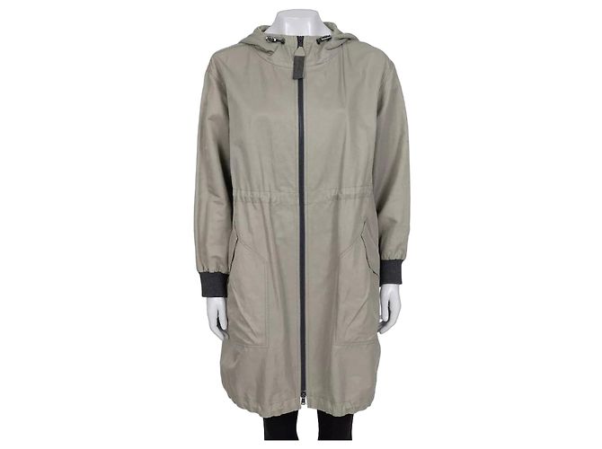 Abrigo con capucha verde Brunello Cucinelli - IT40/S De segunda mano
