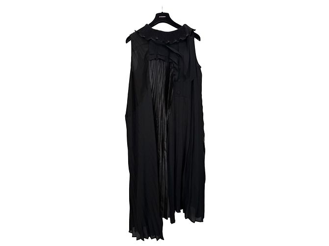 Balenciaga Plissee-Kleid Schwarz