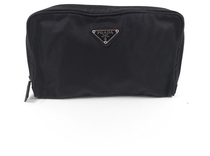 Prada Bolsa Pouch de nylon preto