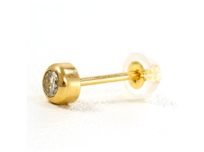 Autre Marque Orecchini a lobo in oro giallo 18K e diamante D'oro
