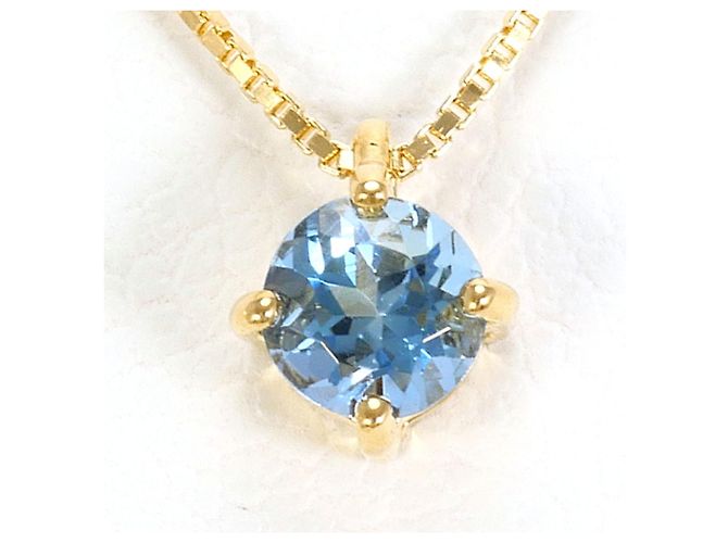 Autre Marque Collar de oro amarillo de 18K con aguamarina Dorado