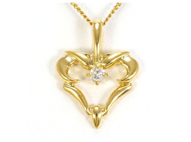Autre Marque Collar de oro amarillo de 18K con diamante Dorado
