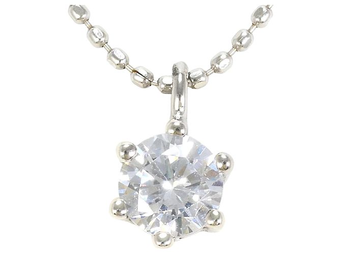 Autre Marque Collana in oro bianco 18K con zircone Argento D'oro