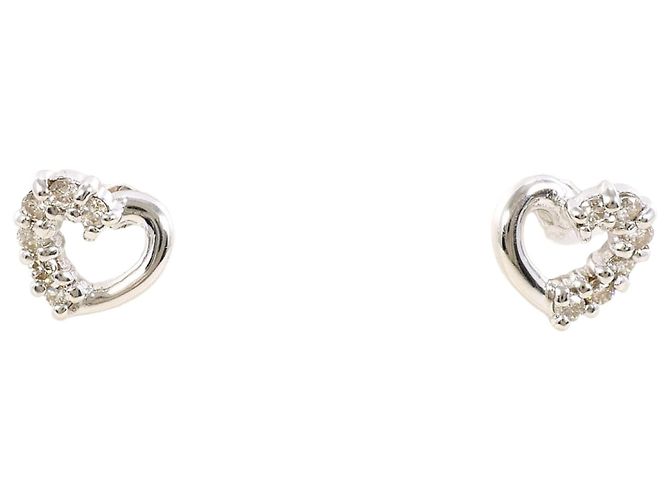 Autre Marque Orecchini a lobo in oro bianco 18K e diamanti D'oro