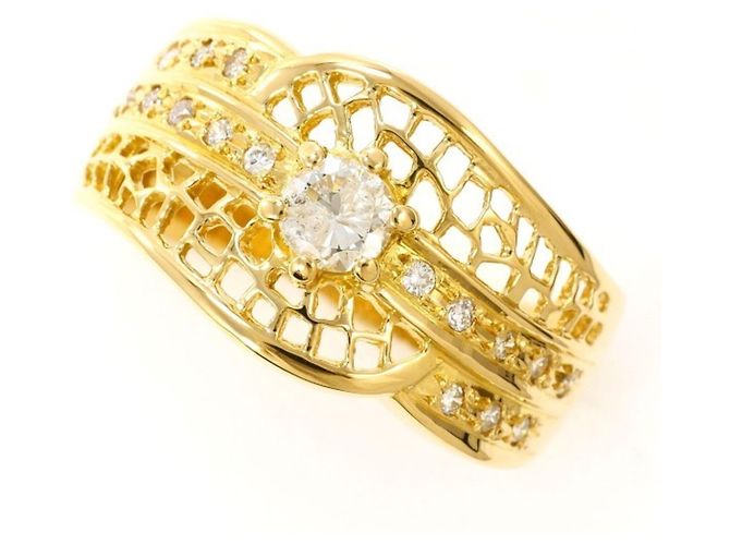 Autre Marque 18K Gelbgold Diamantring Golden