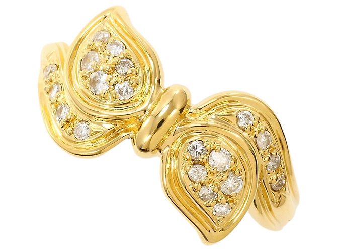 Autre Marque 18K Gelbgold-Ring mit Diamant Golden