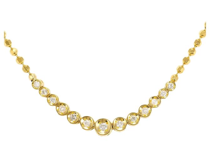 Autre Marque Collar de oro amarillo de 18K con diamante Dorado