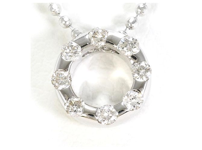 Autre Marque Collar de oro blanco de 18K con diamante Dorado