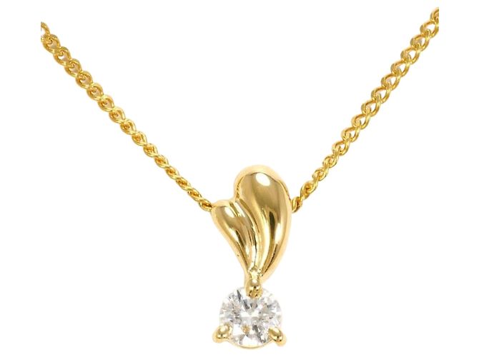 Autre Marque Collar de oro amarillo de 18K con diamante Dorado