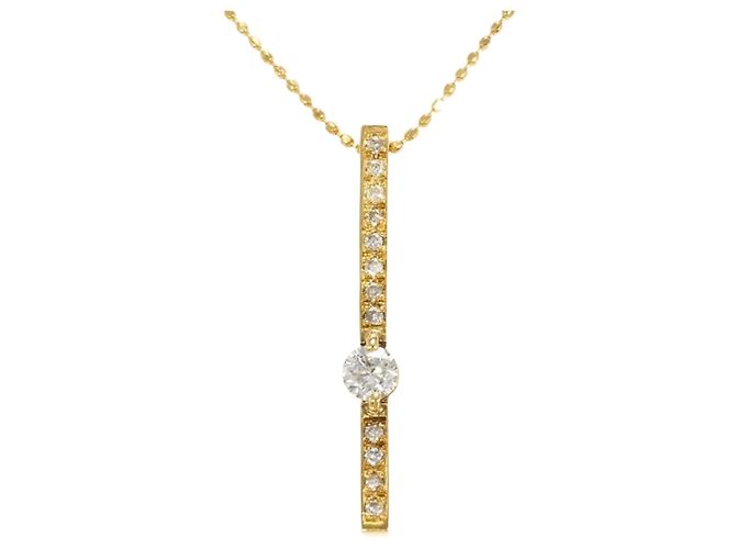 Autre Marque 18K Gelbgoldhalskette mit Diamant Golden