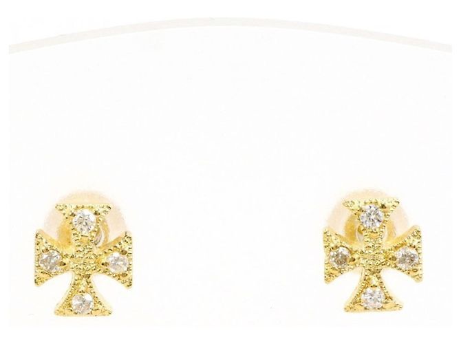 Autre Marque Orecchini a lobo in oro giallo 18K e diamanti D'oro