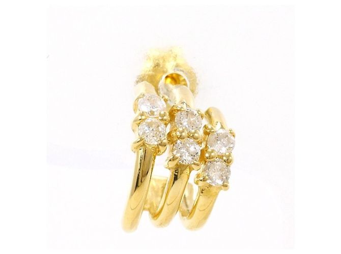 Autre Marque Orecchini a lobo in oro giallo 18K e diamante D'oro